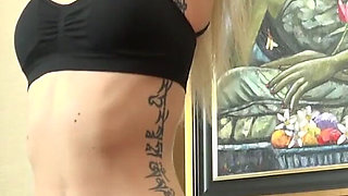 Monique Woods takes an old cock dude Philippe Soine after her session of yoga