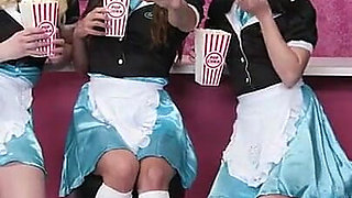 These Three Babes Will Earn Their Tips with a Hardcore Foursome