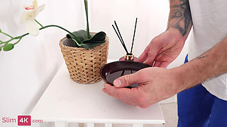 A sensitive massage turned into intense sex