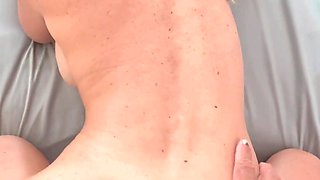 Horny Busty Blonde Stepmom Catches Stepson Jerking Off In Bedroom