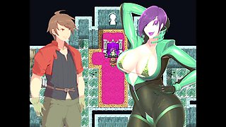 Dominatrix shakes the tower with her feet in this erotic cartoon adventure