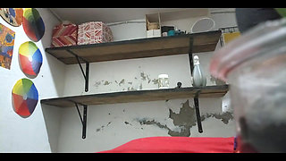 Secretly Filming My Chubby Mexican in a Thong