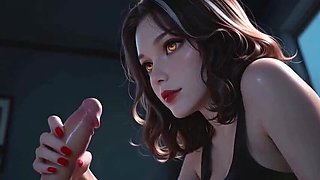 Hot Roommate POV Blowjob - Cum In Mouth While Watching Movie