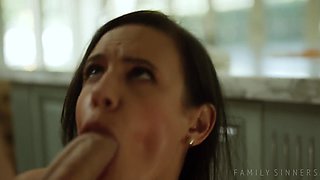 MILF squirts during hardcore sex on the kitchen table (Penny Barber)