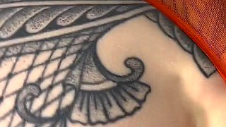 Double Strap on Lesbian Threesome with Spit Roast and Anal Slut