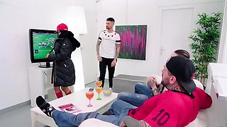 Gorgeous brunette babe fucked hardcore in the bathroom