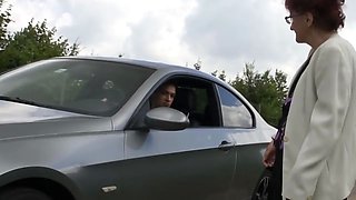 80 years old German granny sucking cock