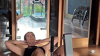 Gym Workout in Sexy Top and Tight Shorts