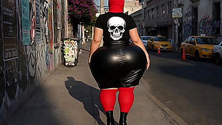 Big Ass Gothic Latina in Black Gothic Outfit