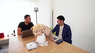 Mute Maid Gets Fucked By Her Bosses In A Quickie In The Kitchen