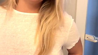 Going to Frankfurt Now Without a Bra and with a Sheer Top