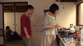 Chinese Cougar Can't Fight Back Him in Home Kitchen
