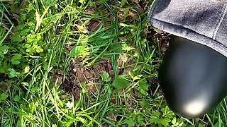 Forest Handjob: a Couple Gets Naughty - She Flashes Her Tits and Gives Him a Sneaky Handjob in the Woods