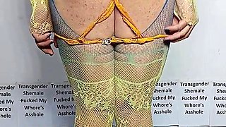 An Arab trans : having my facehole pulverized and my insatiable arse drilled by a fake penis, catapulting it—along with the testicles—totally into my rear.