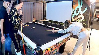A Threesome With Two Amazing Latinas On A Pool Table