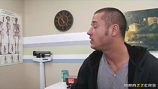 HOT & horny doctor takes a work break to ride her hung patient