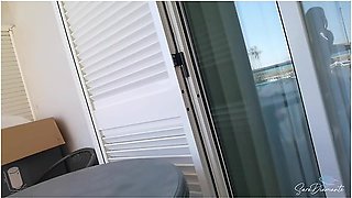 My Stepbrother And I Were Having Fun On The Balcony And Then He Put It In My Ass With Sara Diamante And Emilio Ardana