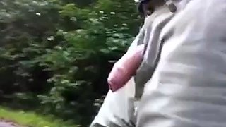Outdoor Handjob for a Big-Cocked Hunk