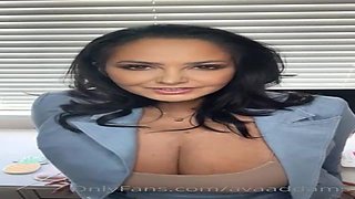 Epic dark-haired cougar with gigantic melons is jacking in front of the camera and lovin’ it