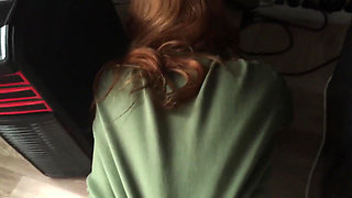 Clumsy Step Sister Stuck Under Desk and Gets Fucked Hard