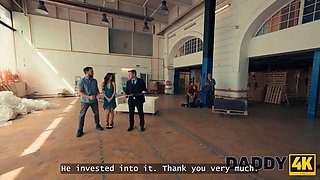 Daddy4k. little fuck hole for a adorable warehouse deal