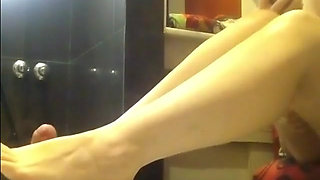 Gloryhole&feetjob in Bathroom