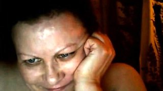 Big-tit Russian BBW Mom Plays on Skype