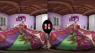 Hot Blonde Ammalia Laying In Bed With Grey Nylons And Short Dress; Cute And Petite Blonde Leg And Foot Fetish Vr