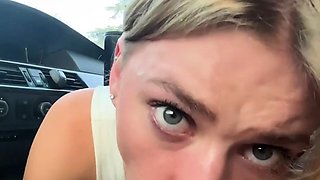 Halli N Lover Gives Hot Blowjob To Her Bf In The Car