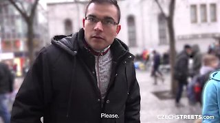 Busty Young Gypsy Syren Demer Blowjob & Cumshot on Czech Streets - Wild Amateur Teen Fucking