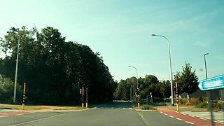 Amateur with Glasses Outdoor Blowjob Facial