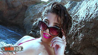 Amazing spanish pornstar Carla Cruz  fucking at the beach