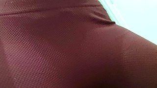 Hot babe with perfect big boobs taking shower