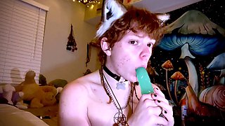 Tboy Fox Fucks Itself In Red Lingerie