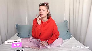 Hot German Amateur Sarah Masturbates Hard with Glass Dildo - Wet & Intense Solo