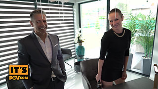 itsPOV - Petite ebony office slut Romy Indy wants to fuck you finally
