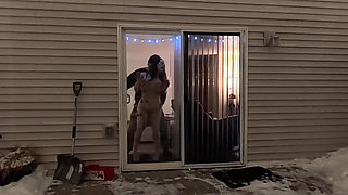 Showing off for the Neighbors and Wife Fucked on Couch