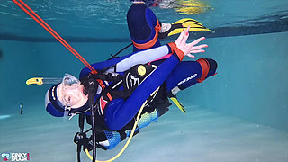 Underwater Bondage in Scuba Tied Tight & Dragged Through Water