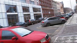 Vip4k. a couple sells Sex Toys to a stranger and flashes how to use them on themselves