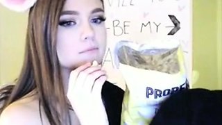 Very Hot Amateur French Teen couple tit fuck on Webcam