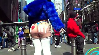 Big titted reality tv star ass fucked in public