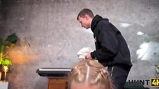Sexy Slim Busty Blonde Naomi Love  Cucks Her BF, Having Fun With a Stranger For Money
