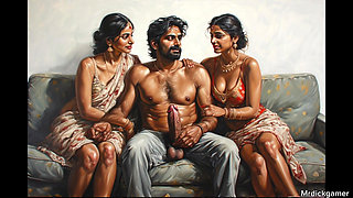 Stepmom and son's friends gangbang with hot milf