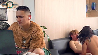 I Fuck My Friend's Wife While He Works on the Computer