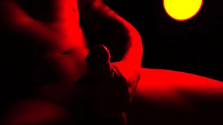 A Guy jerking hard dick