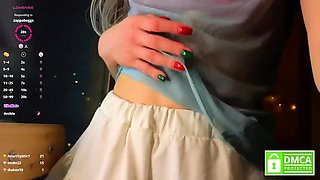 Busty blonde babe giselle solo toying