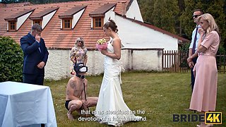 BRIDE4K. Wedding ritual sex with sexy blonde bride, dogging and wax play: Porn