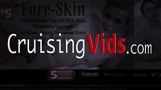 Foot loving twink strokes his cock
