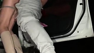 Amateur cheating wife rammed hard doggystyle in public