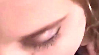 Redhead Sucks Cock and Takes Huge Facial Cumshot